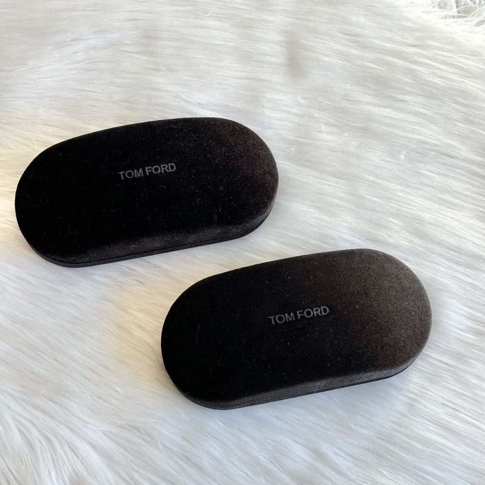 SET OF 2 New Tom Ford Hard Brown Sunglasses/Eyeglasses Case